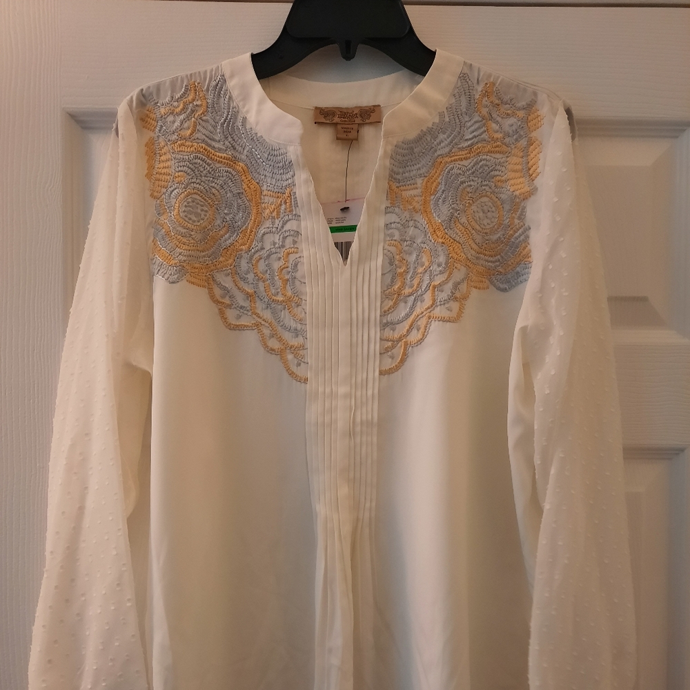 Vintage America Blouse Top Womens Large NWT